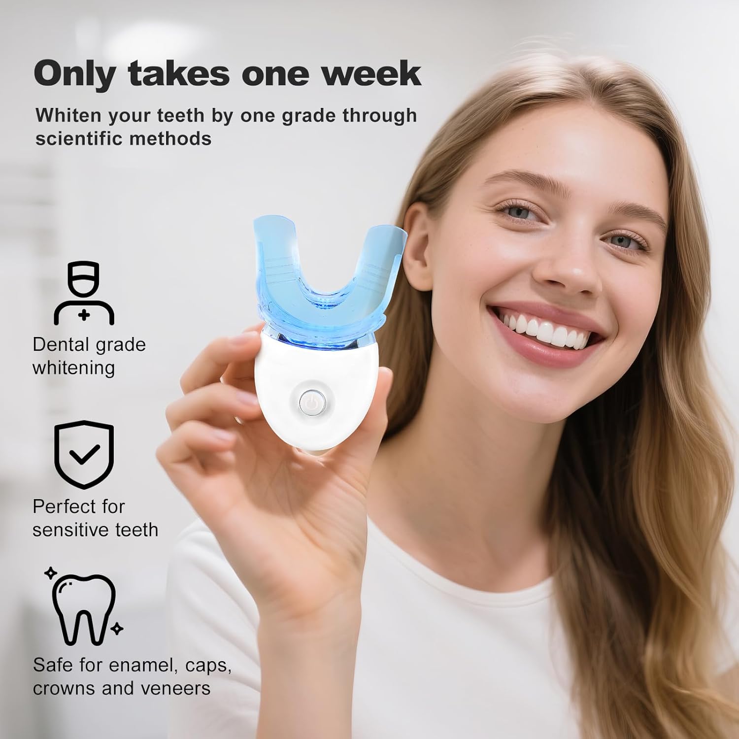 Teeth Whitening LED Light Kit - 4+1 Whitening and Desensitization Gel for Sensitive Teeth, Effective Removes Stains from Smoking, Coffee, Wine and Food, Safe Formula for Brighter Smile(20+ Treatments) - Image 2