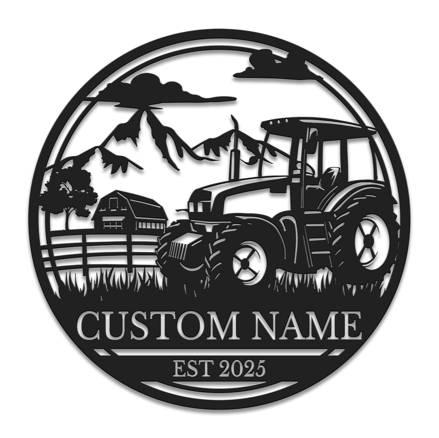Custom Tractor Metal Sign, Personalized Farm Name Wall Art, Rustic Barn Decor, Farmer Gift Idea, Heavy Equipment Operator Gift, Farmhouse Metal Plaque (Style-4)