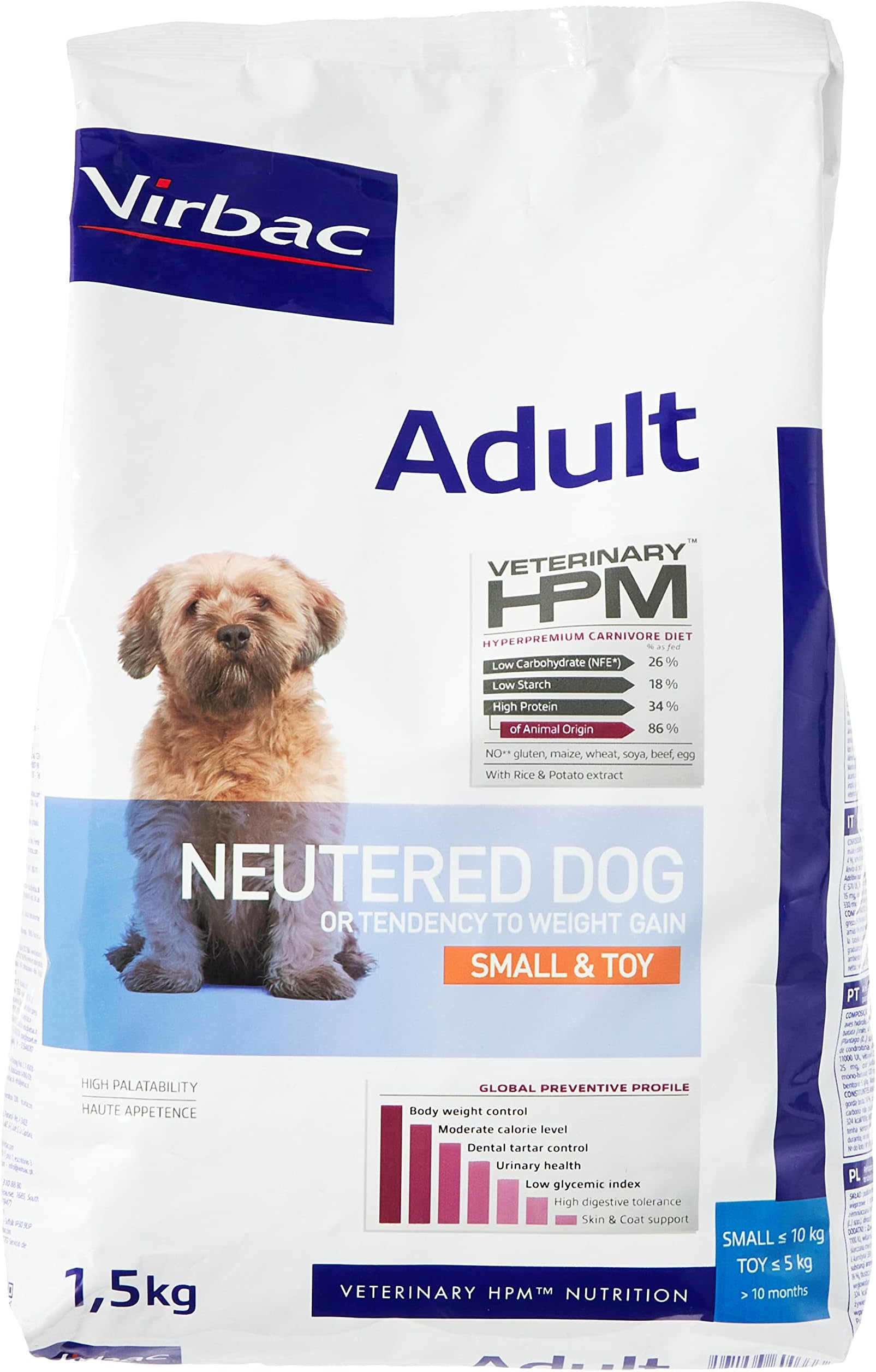 Veterinary HPM Adult Castrated Dog Small & Toy 1.5kg
