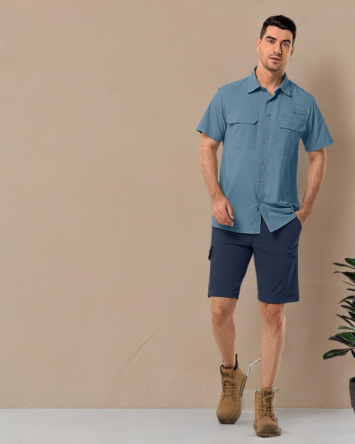 33,000ft Men's UPF 50+ UV Short Sleeve Hiking Fishing Shirt Quick Dry Cooling PFG Sun Protection Shirt for Travel Safari - Image 7