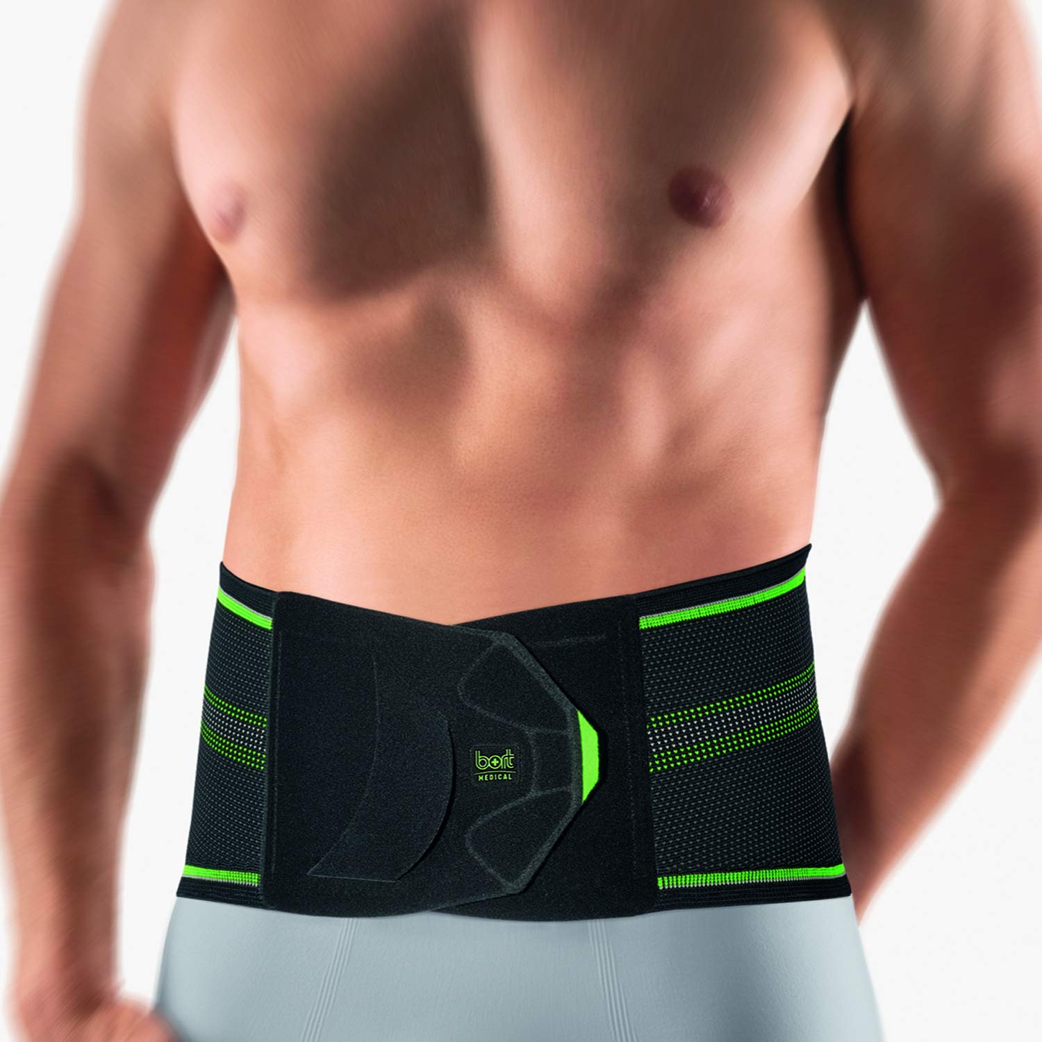 Bort StabiloBasic Sport Rückenbandage mit Pelotte, schwarz-grün 4