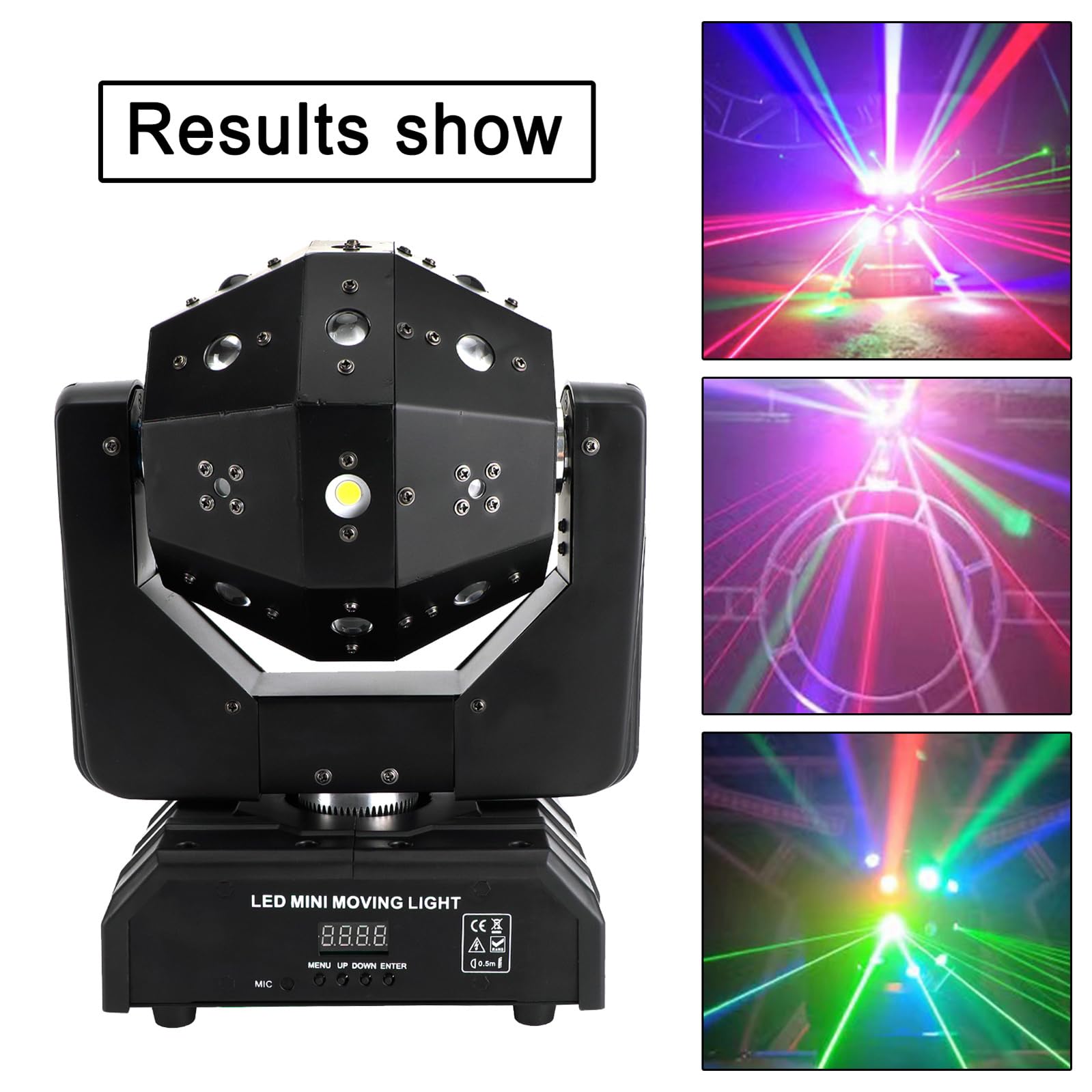 Bruce & Shark RGBW 3In1 LED Laser Moving Head Stage Light DMX DJ Disco Party Effektbeleuchtung 120W