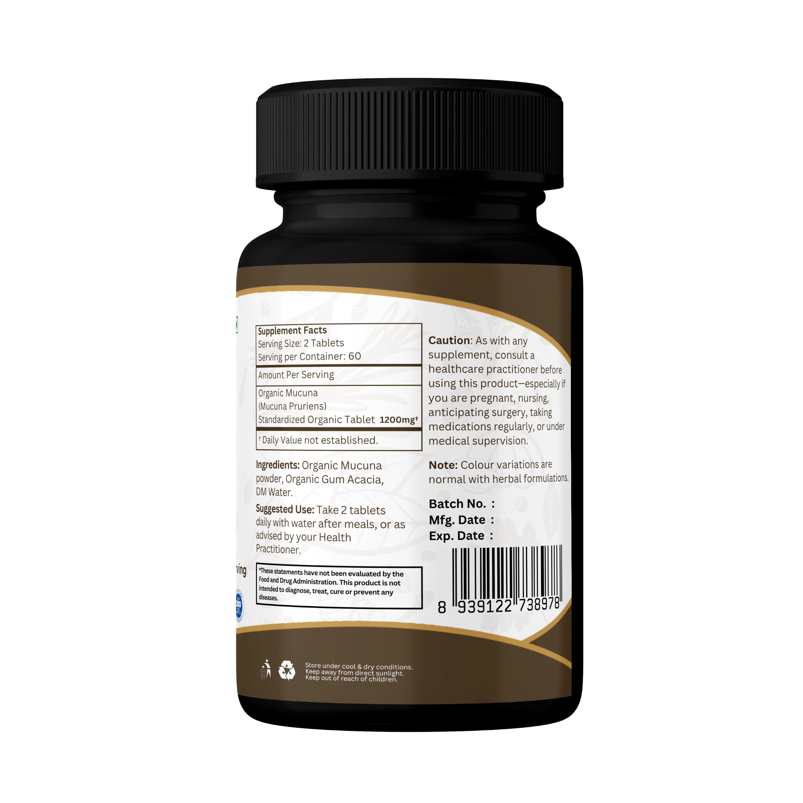 ORGANIC SPREE Mucuna 120 Tablets - Supports Mood, Relaxation & Immunity* - Mucuna pruriens - 60 Days Supply - USDA Organic, GMP, HACCP Certified — Amazon image 10