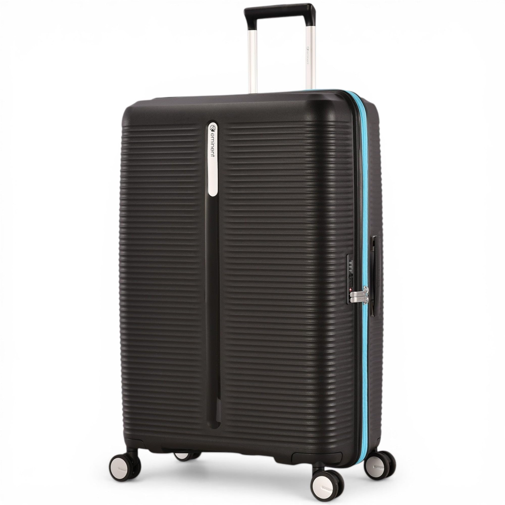 Eminent Finno Valigia Grande 23 kg da Stiva, Trolley XL 158 cm Leggero | Valigia grande XXL rigida, 3,9 kg, 110L, 158 cm per 23 kg da stiva, espandibile 77x51x30/34, polipropilene, Nero