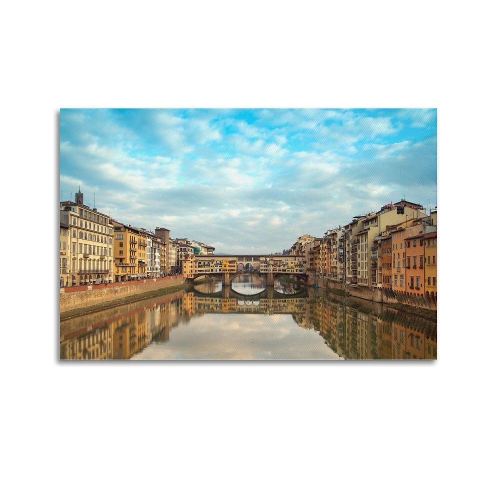 xiaoxiaoshen Florence Italy Ponte Vecchio Canvas Poster Wall Art Prints Room Aesthetic Murals Bedroom And Living Decorations 24x36inch(60x90cm)