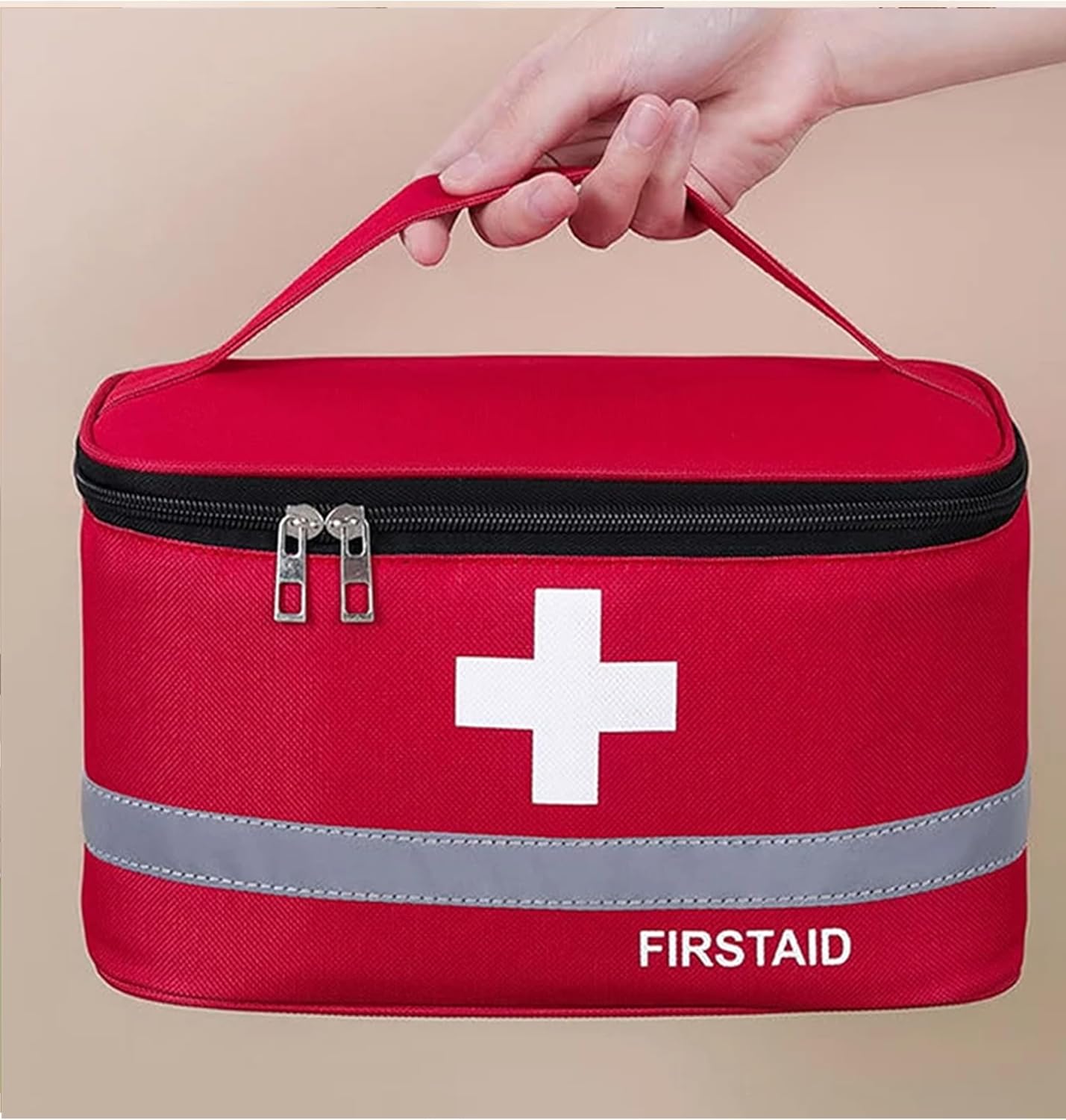 Portable First Aid Kit, Travel Medicine And Medication Storage Bag (Dark Gray, L)