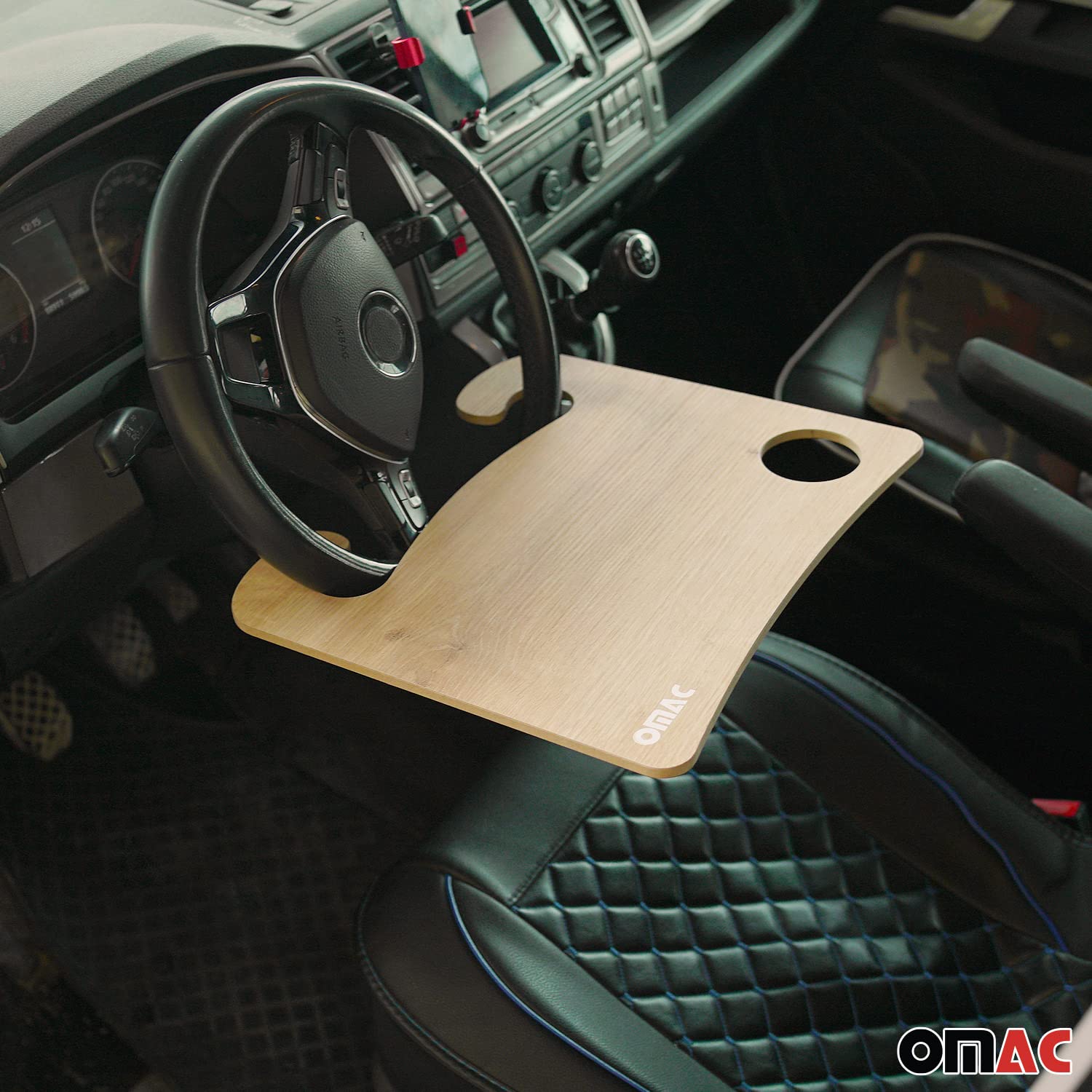 OMAC Auto Lenkradtisch Holz Autotisch Esstisch Schreibtisch Lenkradablage Camping Tisch Wohnmobil Accessori