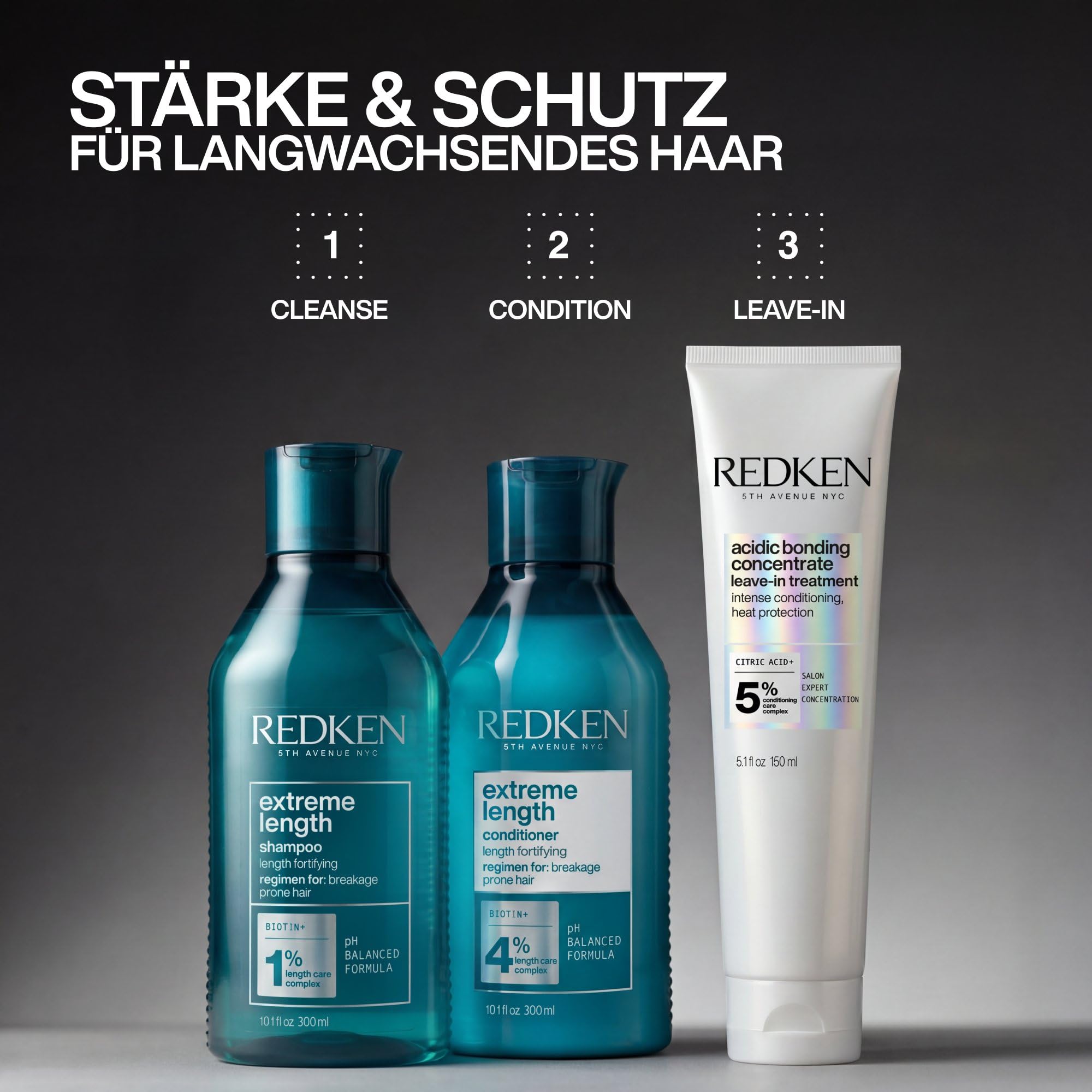 Redken Spülung für lange und starke Haare, Anti Haarbruch, Mit Biotin und Rizinusöl, Extreme Length Conditioner, 1 x 300 ml