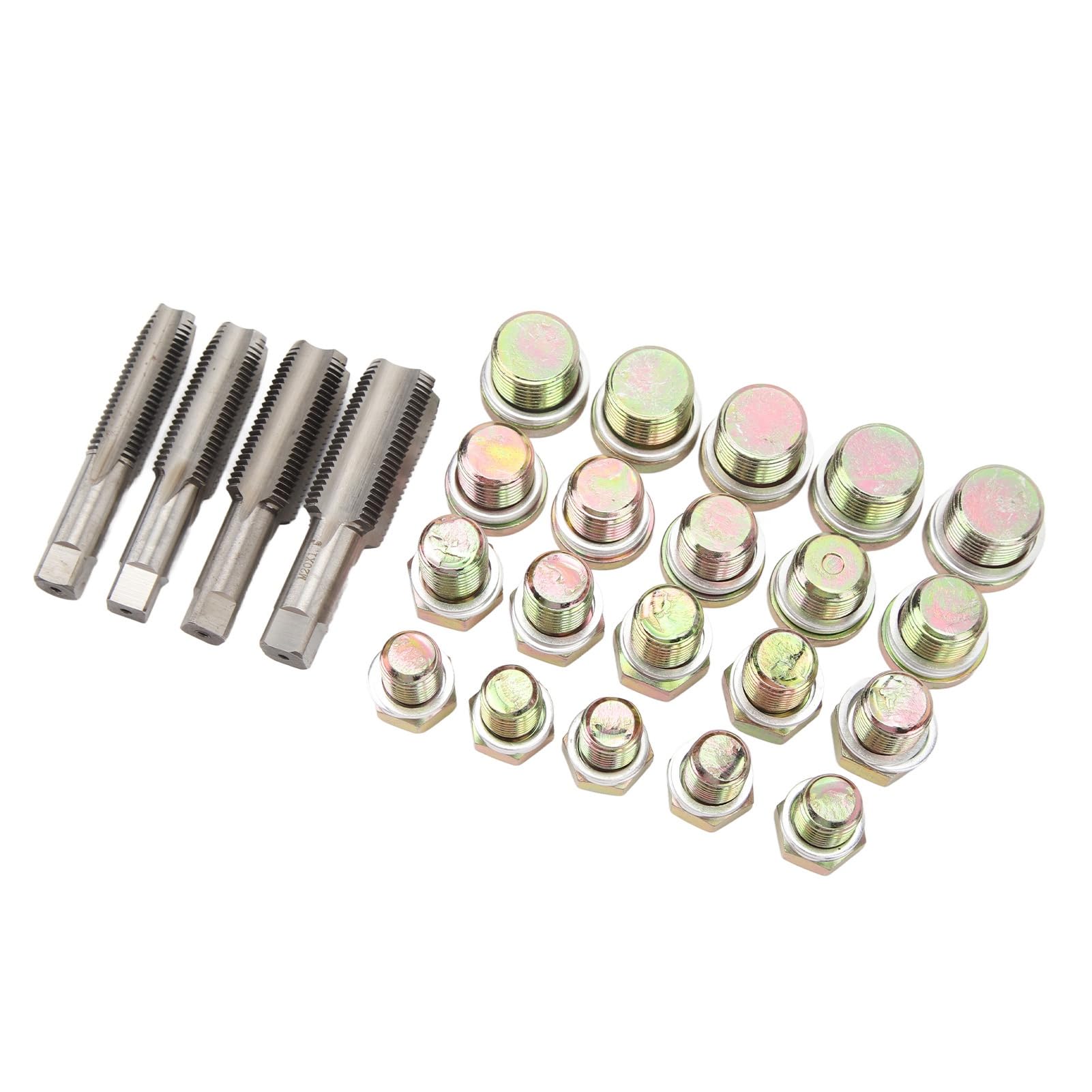Kit di Riparazione Filettatura Coppa Dell'olio, Set di Riparazione Bulloni Coppa Dell'olio 64 Pezzi M13 M15 M17 M20 con Custodia Stampata a Soffiaggio, per Auto, Veicoli