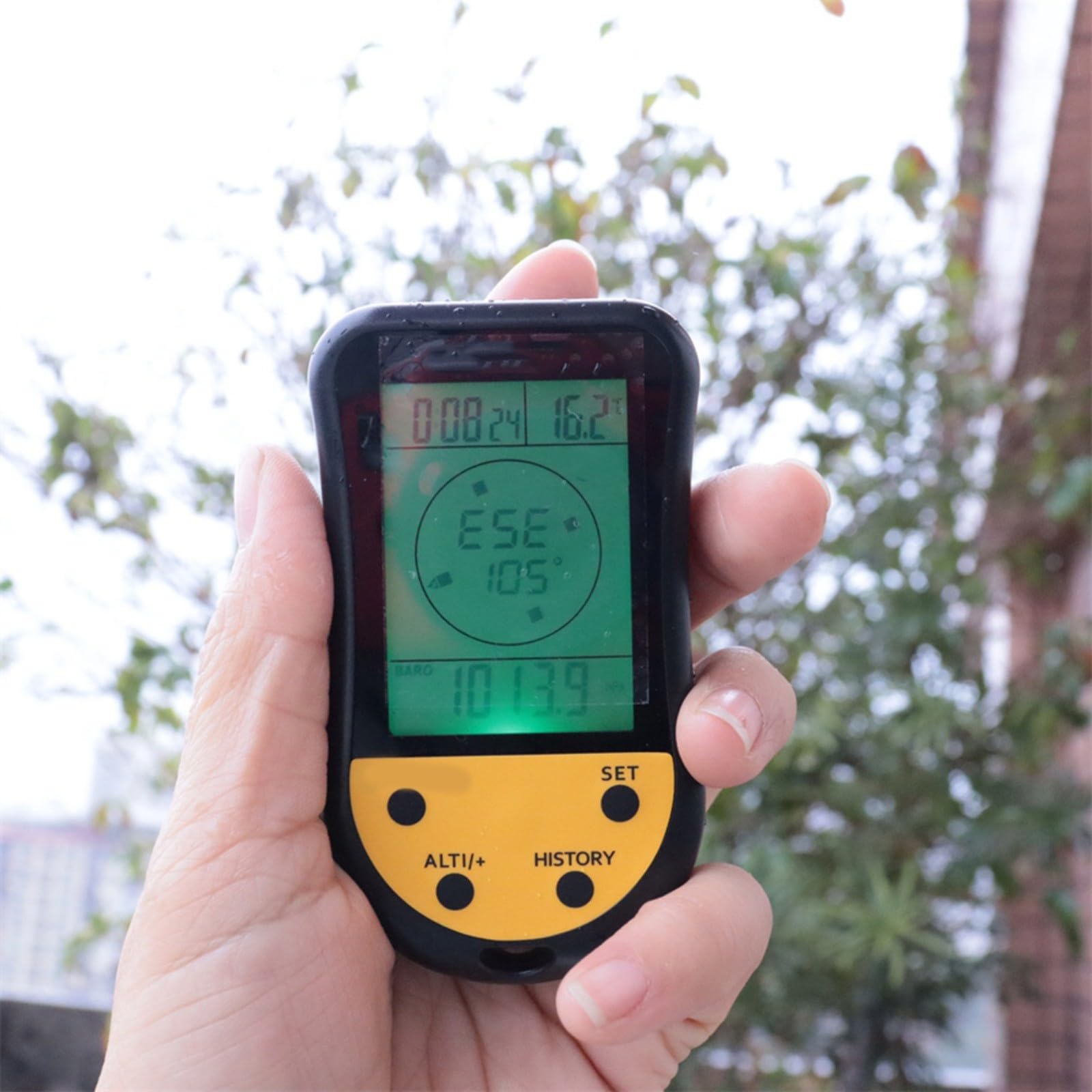 Altimetro digitale, barometro, stazione meteo con retroilluminazione LCD, termometro, calendario, misurazione dell'altezza, della pressione dell'aria e della temperatura per escursioni