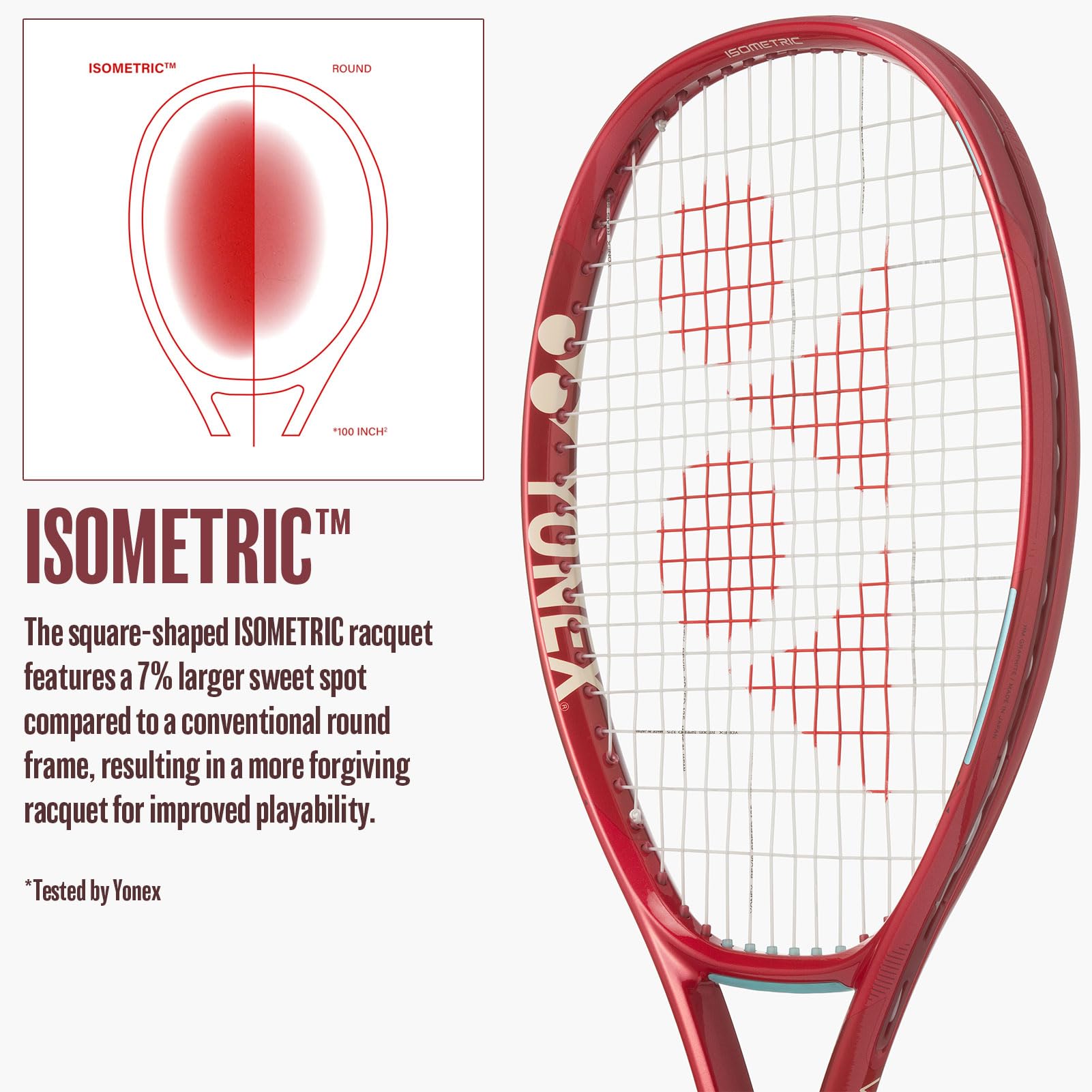 Amazon.com: YONEX VCORE 100+ - Raqueta de tenis con punto dulce