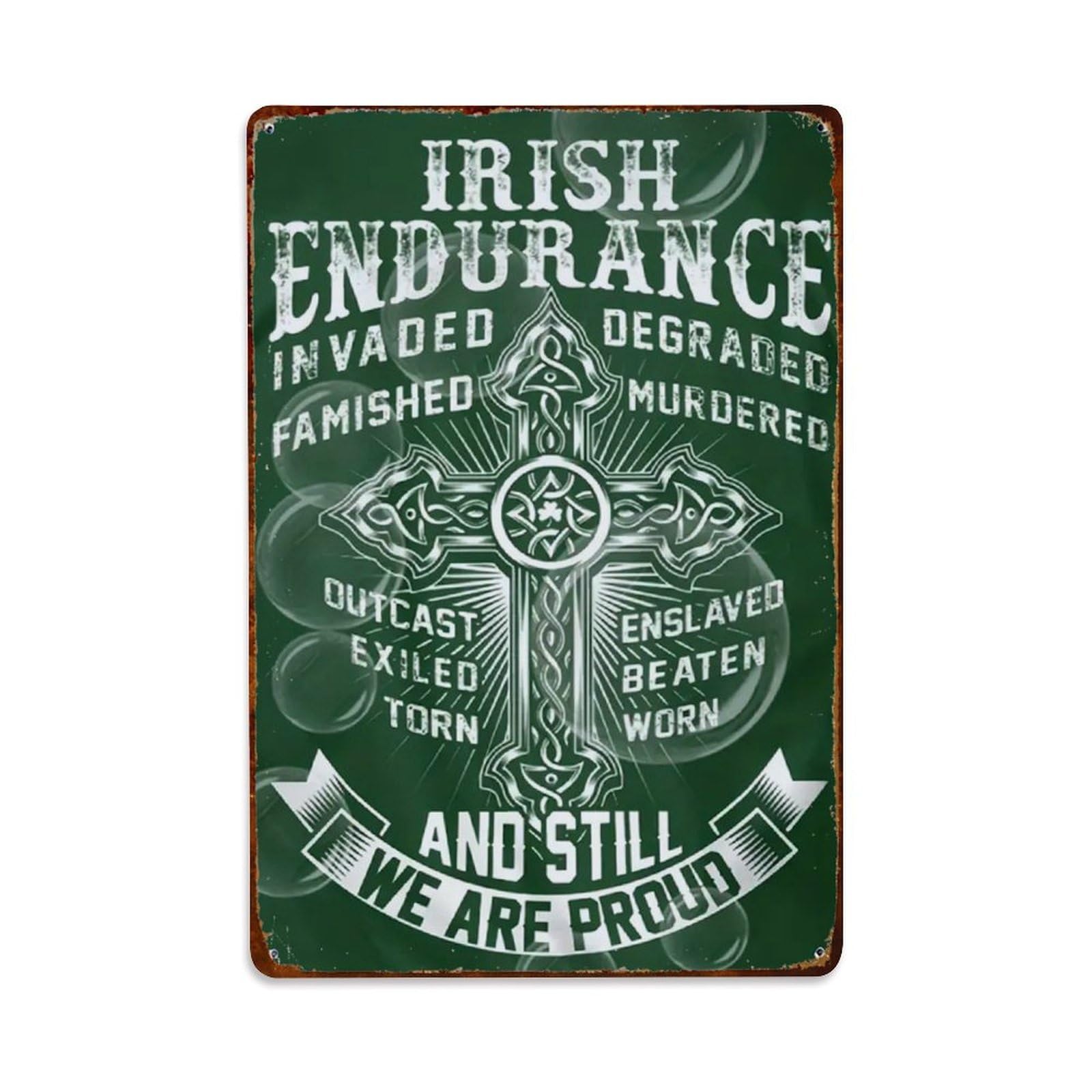 Rkundrne Vintage Irish-Themed Metal Tin Sign Garden Bedroom Cafe Bar Man Cave Home Wall Decor Metal Poster 8X12 In