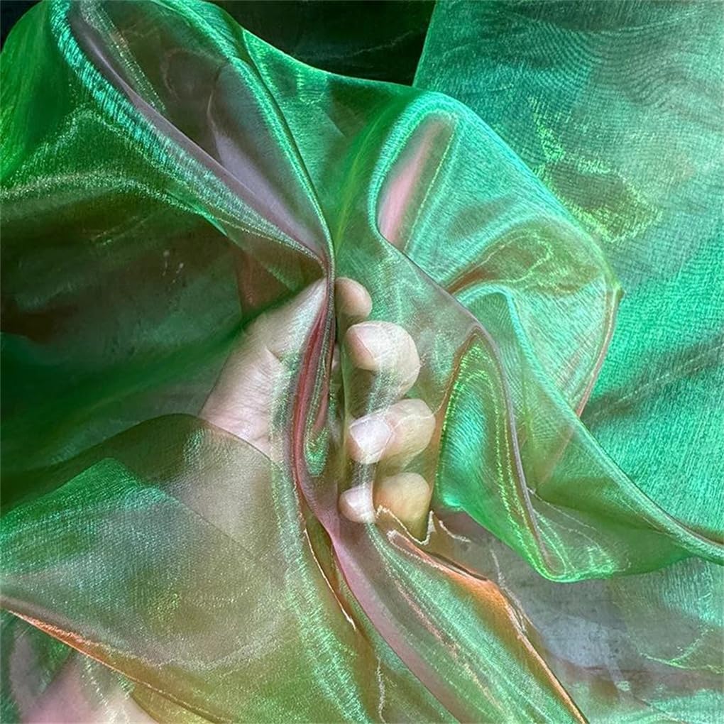 Tkanina z organzy, Tkanina z organzy gradientowej siatki na suknię ślubną Tło fotograficzne Multicolor 50x140cm(Tender En8)