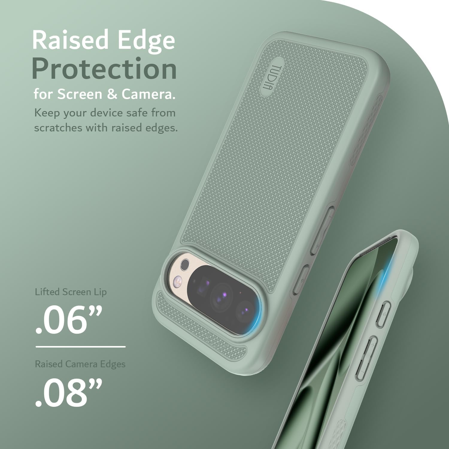 TUDIA MergeGrip [Compatible with Magsafe & Pixelsnap] Cases for Google Pixel 10 / Pixel 10 Pro Case 2025 – [Military Grade Drop Tested] Dual Layer Slim Shockproof Heavy Duty Protection - Green Lily
