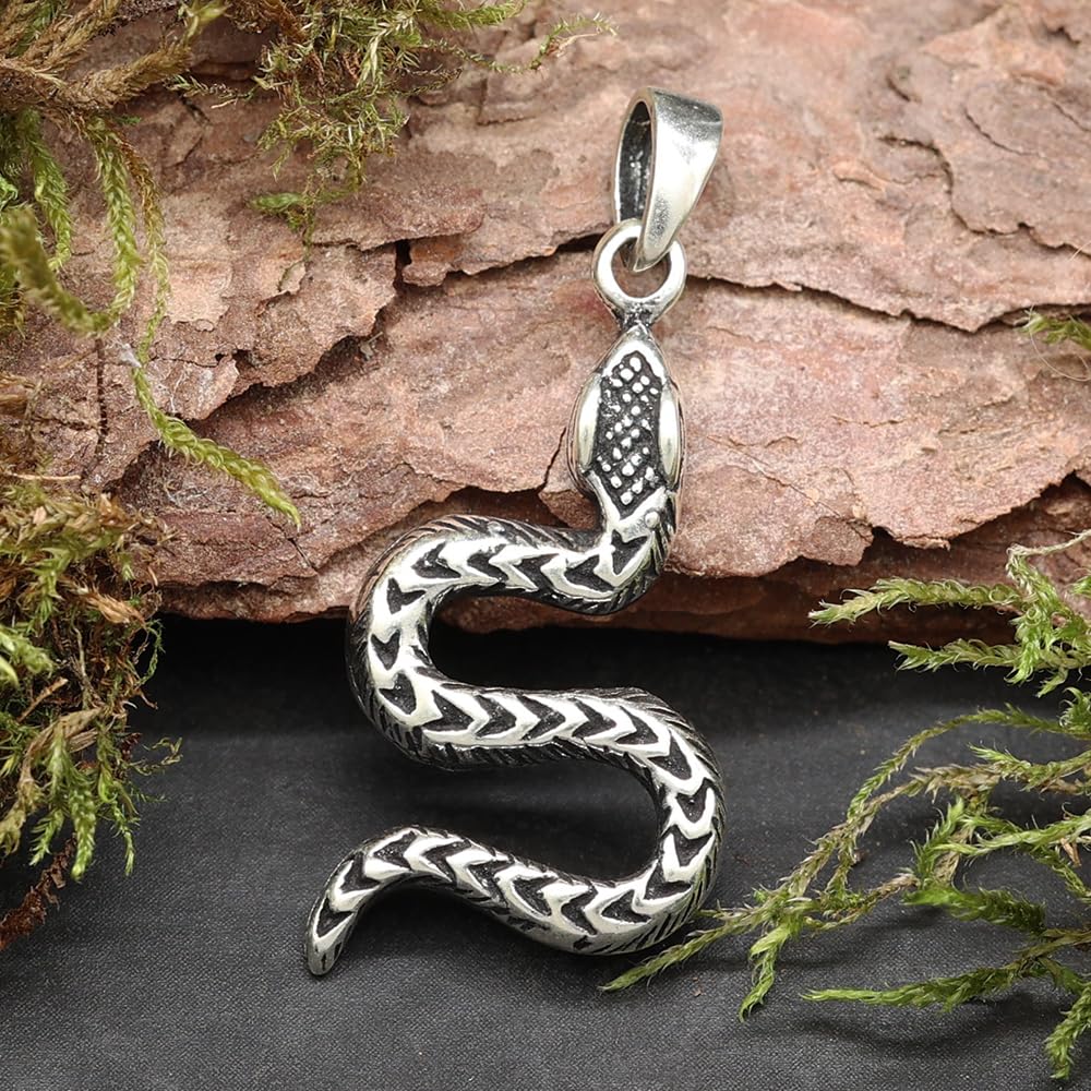 Schlange Schmuck Schlangen Anhänger 925 Sterling Silber zeitloser Silberanhänger Frauen