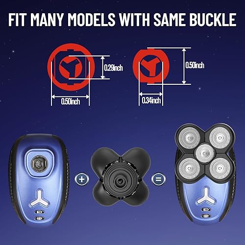 Miniatura 2 de Cabezales de repuesto para afeitadora de cabeza, 5 cuchillas para hombres, cabezales de repuesto para afeitadora eléctrica para hombres, cabezales