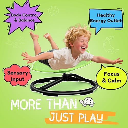 Miniatura 3 de Silla giratoria de tortuga para niños autistas, juguete giratorio sensorial, silla giratoria para niños con autismo, asiento giratorio sensorial