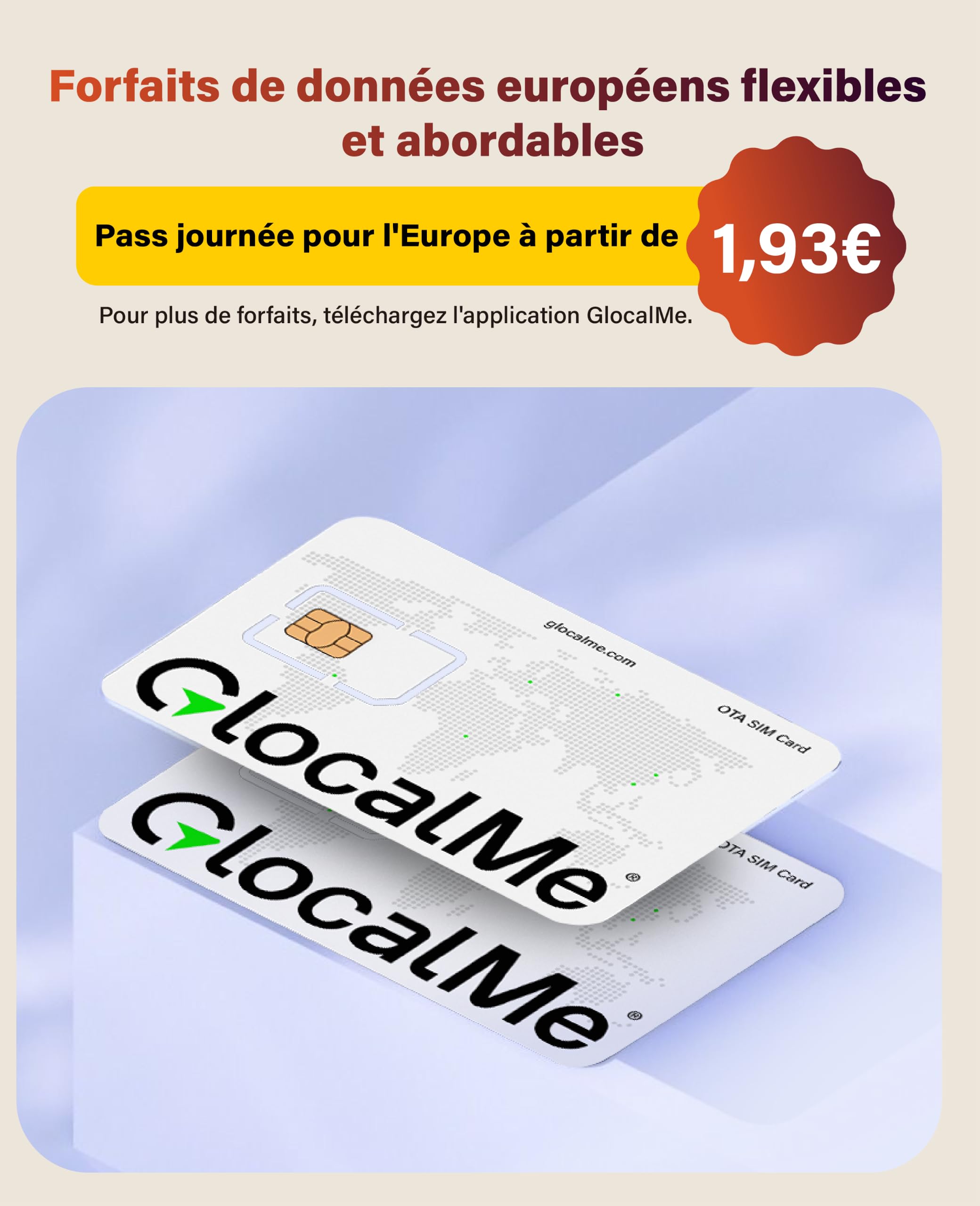 GlocalMe Routeur Wi-Fi mobile C4, données UE 15 Go, carte SIM incluse, Plug & Play, WiFi 6, batterie 3700 mAh avec autonomie de 14 heures, jusqu'à 10 appareils, Wi-Fi portable pour les déplacements