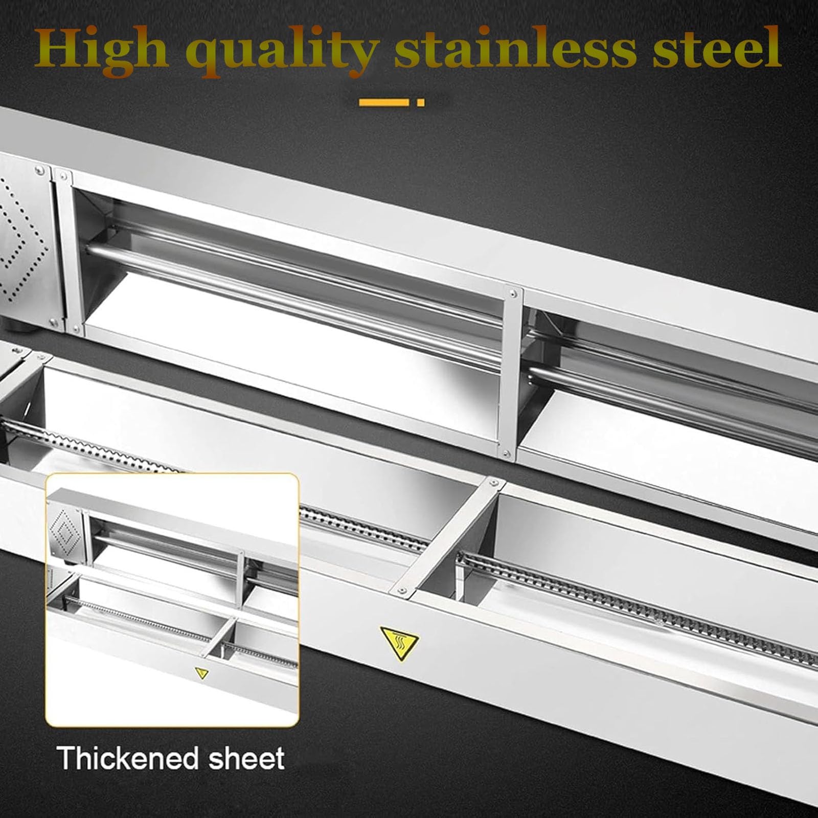 Lampada scaldavivande Commerciale, Lampada scaldavivande sospesa per Buffet, Catering, scaldavivande in Acciaio Inossidabile per Piatti, pietanze, Alimenti (35°C-85°C)(120x15x6.5CM)