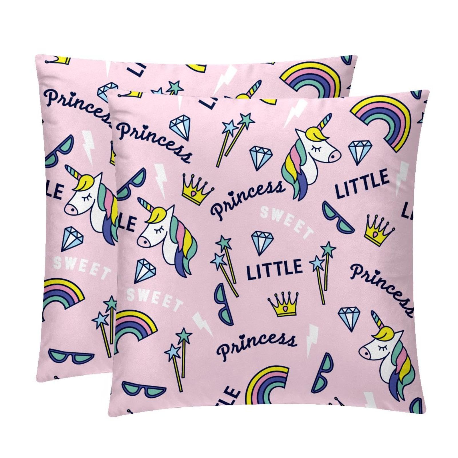 TDGKPZ Magic Unicorn Throw Pillow Covers 2 Pack Cushion Cases Decorative Pillow Cases Home Decor 50x50cm