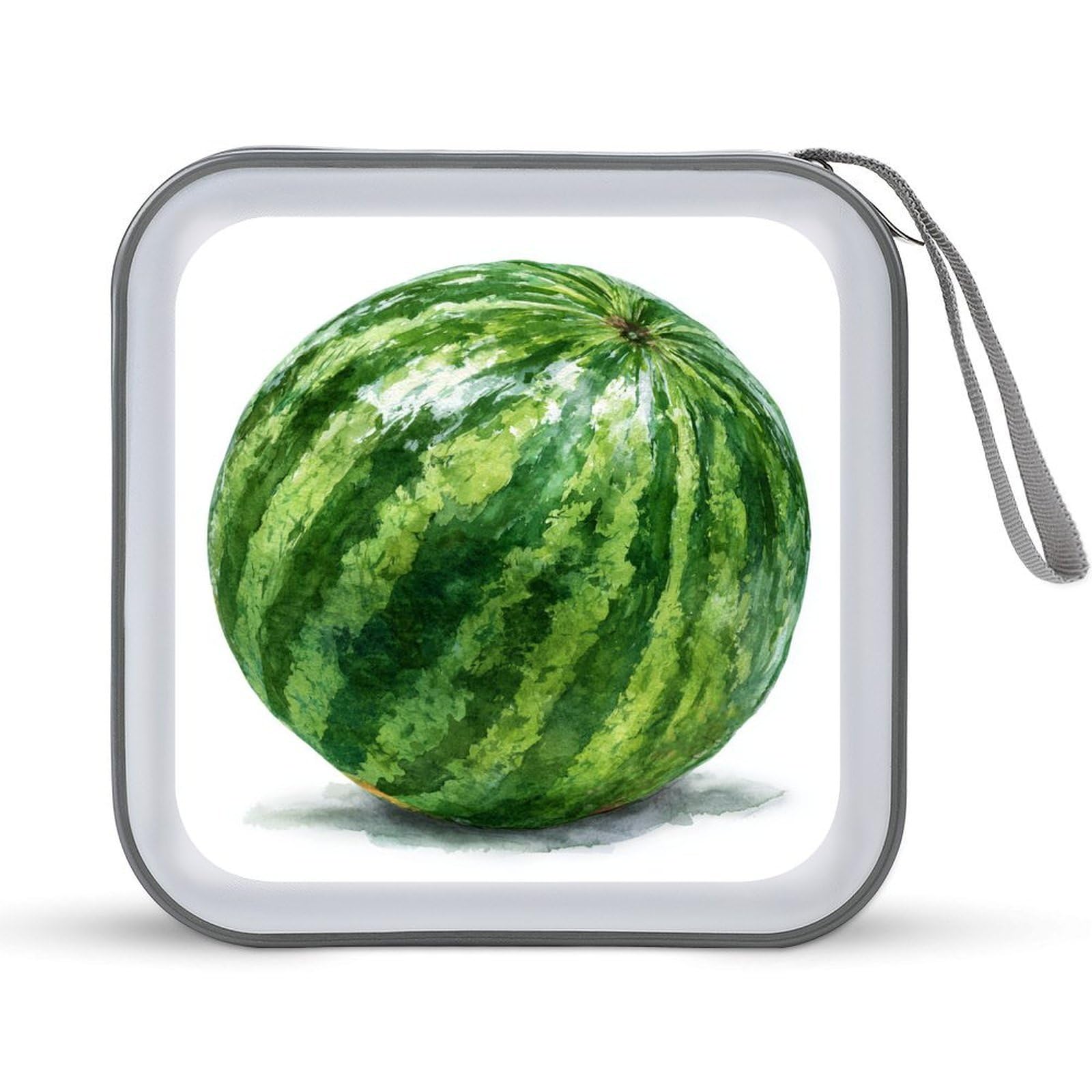 Jubonexis Watercolor A Watermelon with Green Stripes CD Case DVD Storage Case Portable for Car Home Travel