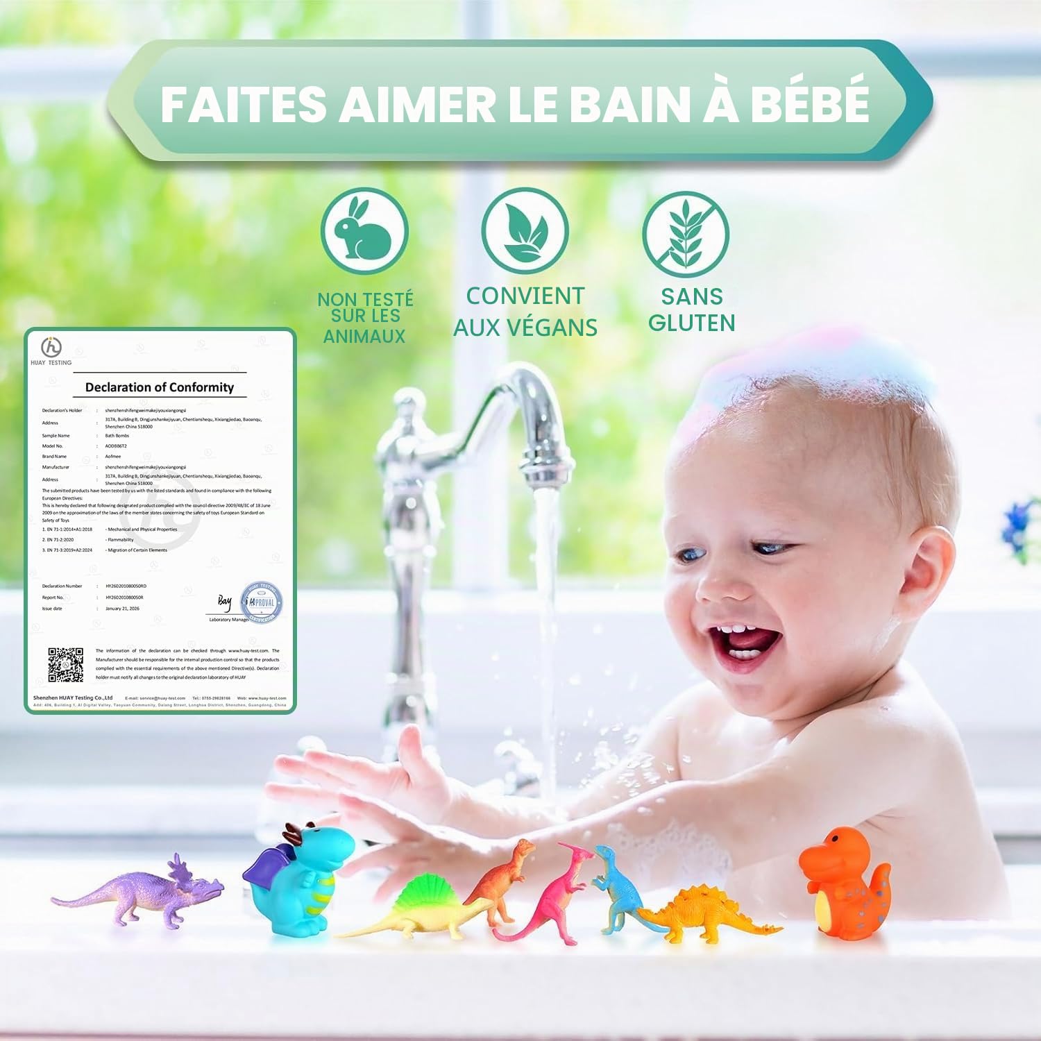Bombe de Bain, Aofmee Coffret Boule de Bain Enfant Avec Surprise Dinosaure, Boules de Bain Moussant Naturel Pour Garçons et Filles, Cadeaux Pour Pâques Halloween Noël Saint Valentin Anniversaire