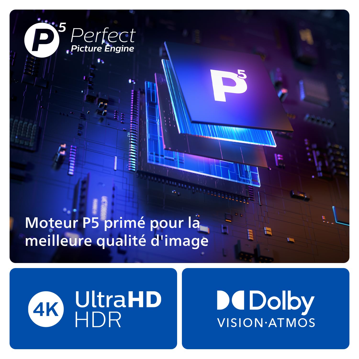 Philips Ambilight 55PUS8909 Smart TV LED 4K - Écran 55 Pouces avec Plate-Forme Pixel Precise Ultra HD Titan OS et Son Dolby Atmos, Fonctionne avec l’Assistant Vocal Alexa et Google - Gris Anthracite