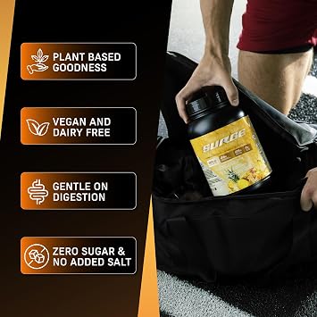 SURGE Clear Protein + Electrolytes Mango Pineapple flavour 454g - 30 scoops, 25g Plant-Based Protein Isolate - Sugar & Dairy-Free, Soy-Free, Gluten-Free Hydration, Clear & Refreshing Juice-Like Drink