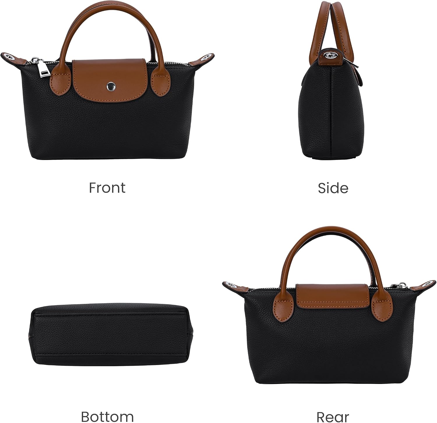 HESHE Real Leather Small Crossbody Bags for Women Mini Tote Bags Shoulder Handbags Satchel Purses with Adjustable Strap