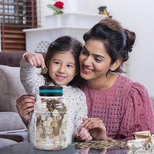Miniatura 6 de Banco de monedas para ahorrar dinero, contador de monedas digital, alcancía para adultos y niños, tarro de monedas con contador de cambio para