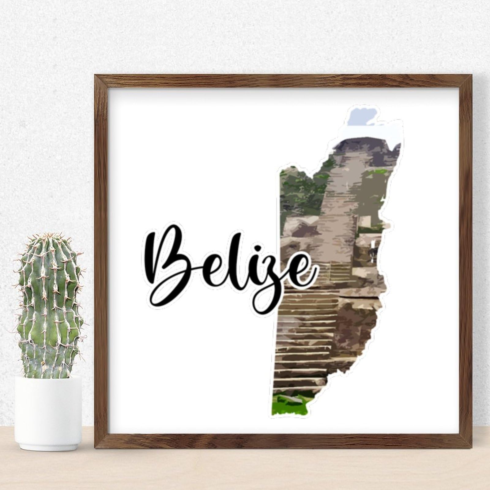 Panneau mural bois Belize 30x30cm pour étagère - 8