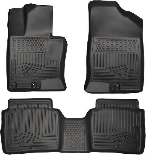 Husky Liners Alfombrillas Weatherbeater | Para Kia Optima 2011-2015 | Delanteras y segunda fila, 3 piezas, color negro - 99691