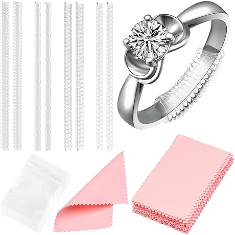 8-Piece Invisible Silver Ring Sizers for Loose Rings