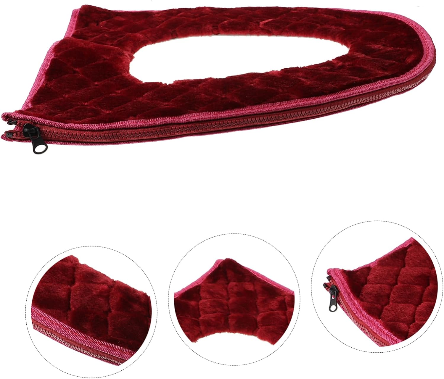 2pcs Winter Toilet Seat and Comfortable Easy to Clean Zipper Bathroom Accessory
