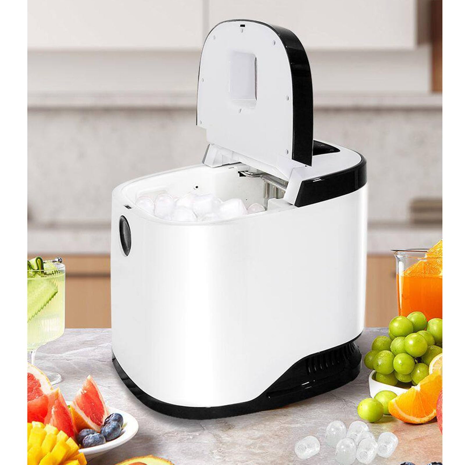 Fabbricatore Ghiaccio Domestico,Produttore Ghiaccio Banco,Sensore Infrarossi,9 Cubetti Proiettile Erogati Insieme,Risparmio Energetico E Silenzioso,Ideale per Case,Cucine,Dormitori(D)