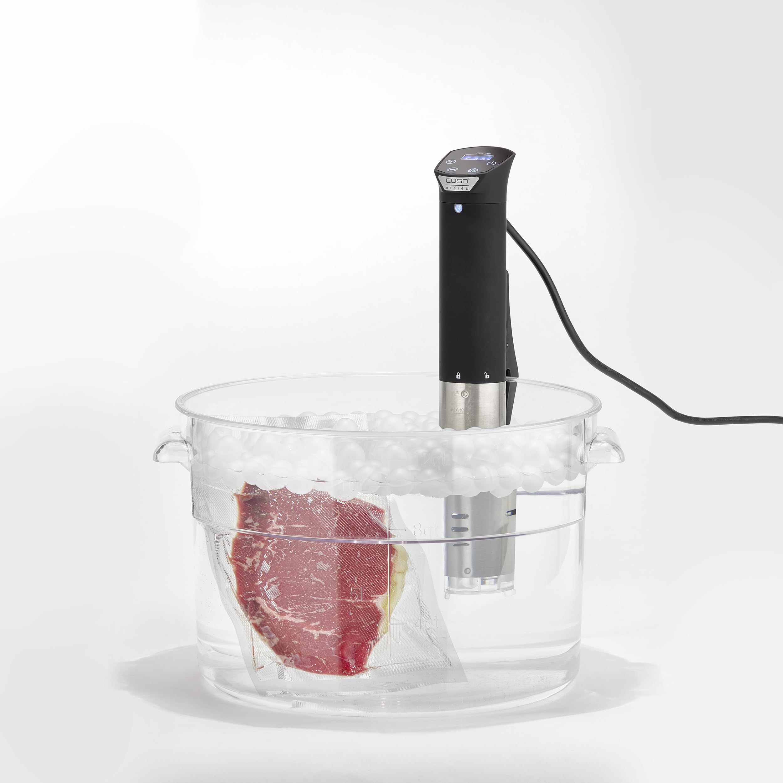 CASO SV 1200 Smart - Sous Vide Garer, Testsieger ETM Testmagazin, leistungsstarken 1200 Watt, komplett wasserfest, Sous Vide Stick mit der CASO Control App steuerbar, 3D – Zirkulation