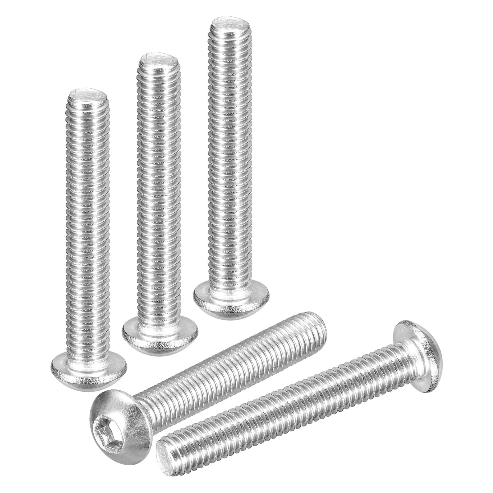 DTGN M8-1.25x55mm Button Head Socket Cap Screws - 5Pack - Good for Road Bicycle, Mountain Bike, Auto, Motorcycle - 304 Stainless Steel Whitewashed - Hex Socket Drive Fasteners โ image 1