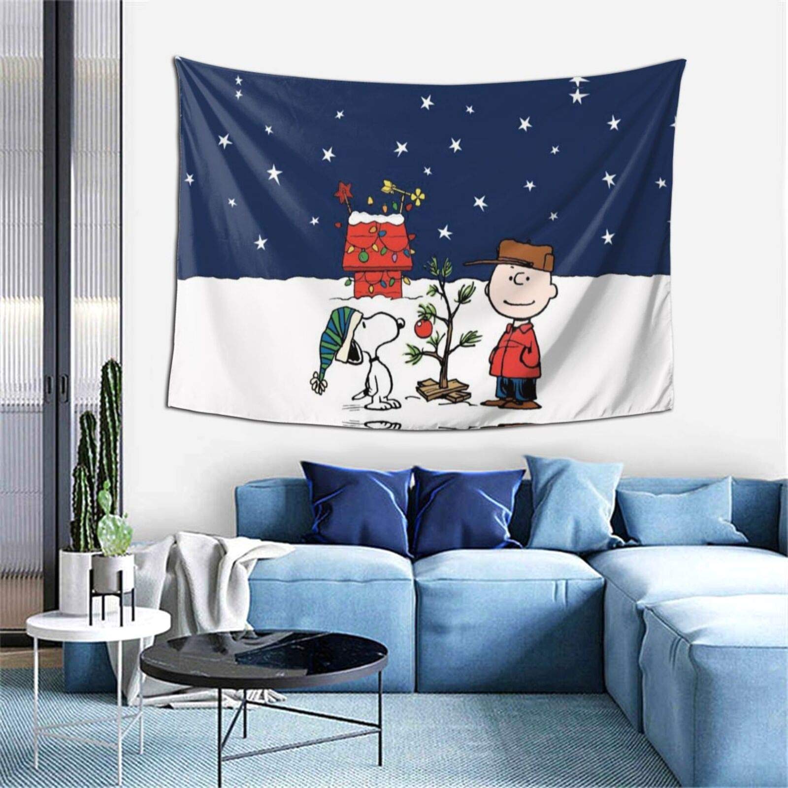 #チャーリーブラウン　織り　タペストリー　ラグ Amazon.com: MPJTJGWZ Snoopy and Charlie Brown Tapestry Punch-Free