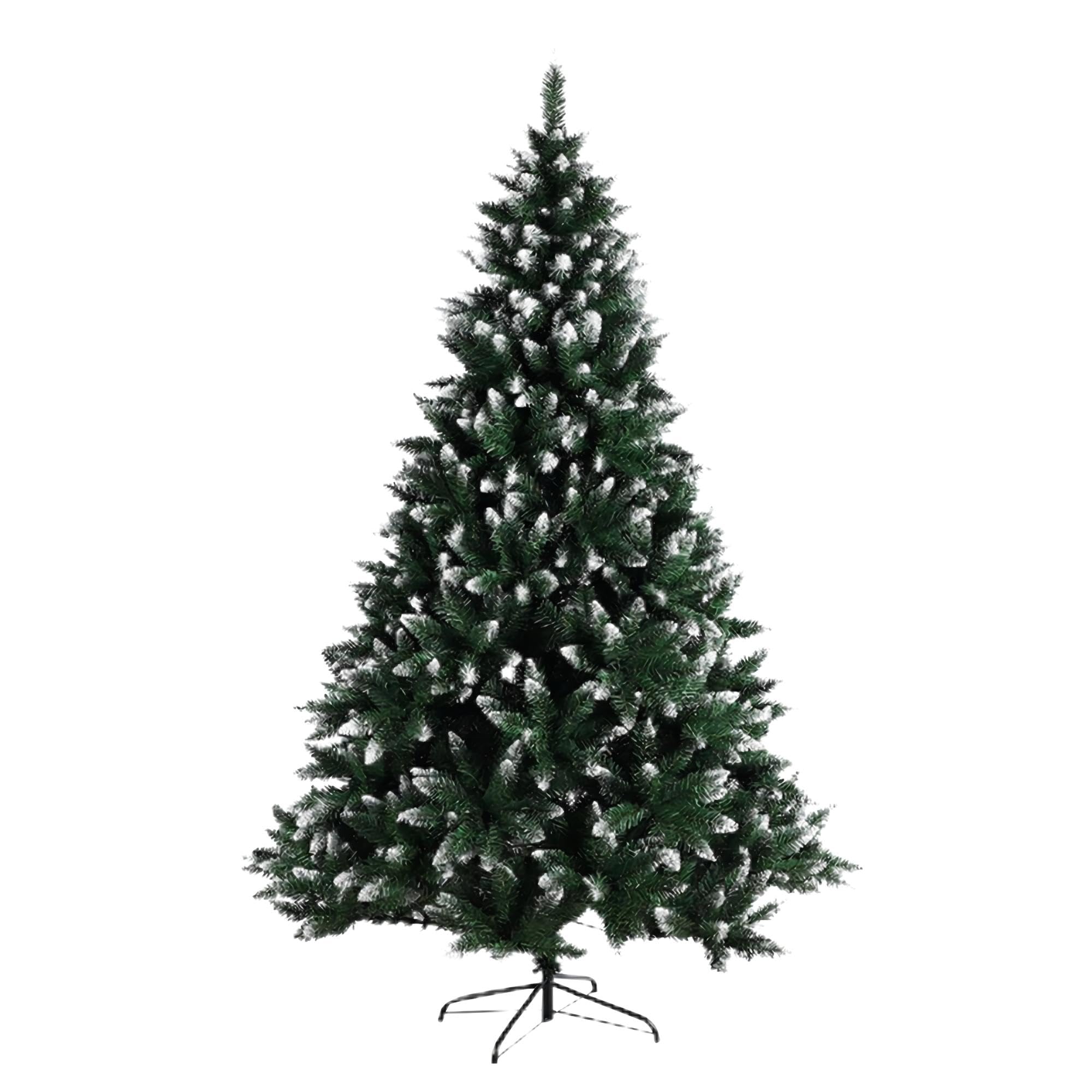 Sztuczna choinka 180 cm, choinka z PCW z wytrzymałym metalowym wspornikiem, wzmocnione gałęzie do salonu, domu, na imprezę, dekoracja (zielono-biała)