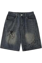 Y2K Blue Denim Shorts Summer Casual Loose Straight Leg Unisex Baggy Jeans Shorts Jorts Grunge Harajuku Streetwear