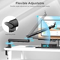 Vista 3 de Brazo de Micrófono, Aokeo AK-55 - Soporte de Brazo de Micrófono de Escritorio de Bajo Perfil Ajustable, Adecuado para Blue Yeti, Snowball iCE
