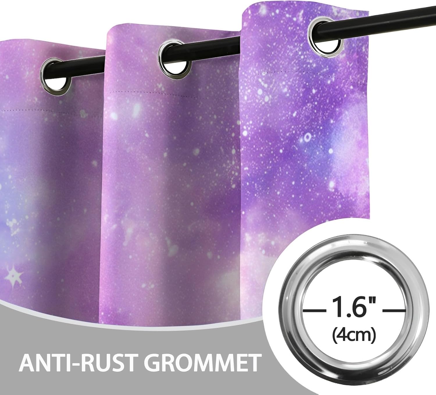 Curtains Blackout for Living Room Fantasy Galaxy Clouds Stars Printed Pattern Grommets Window Drapes Colorful Thermal Insulated Window Treatments Decor for Bedroom Dining Room 42"W x 84"L (Pack of 2)