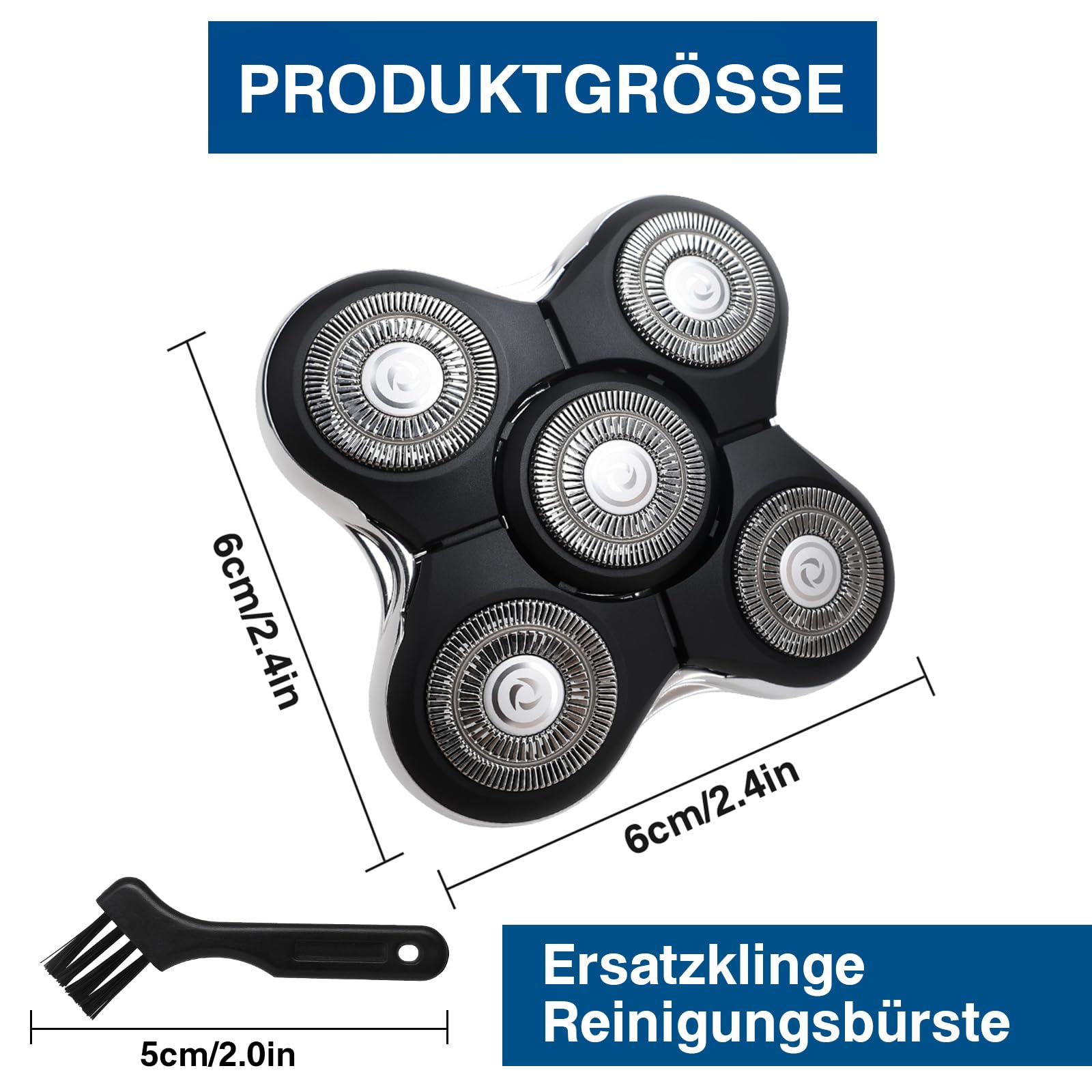 RX5 Ersatzköpfe kompatibel mit Remington Balder Pro XR7000/XR1500/XR1501 | 2er-Pack RX5 Ersatzköpfe kompatibel mit Remington Balder Pro RX7 / XR1600 geeignet – Geschenk für Männer