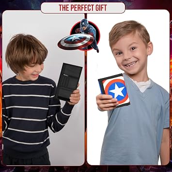 Marvel Spiderman Wallet for Boys With Avengers, Spider Man Kids Foldable Wallet