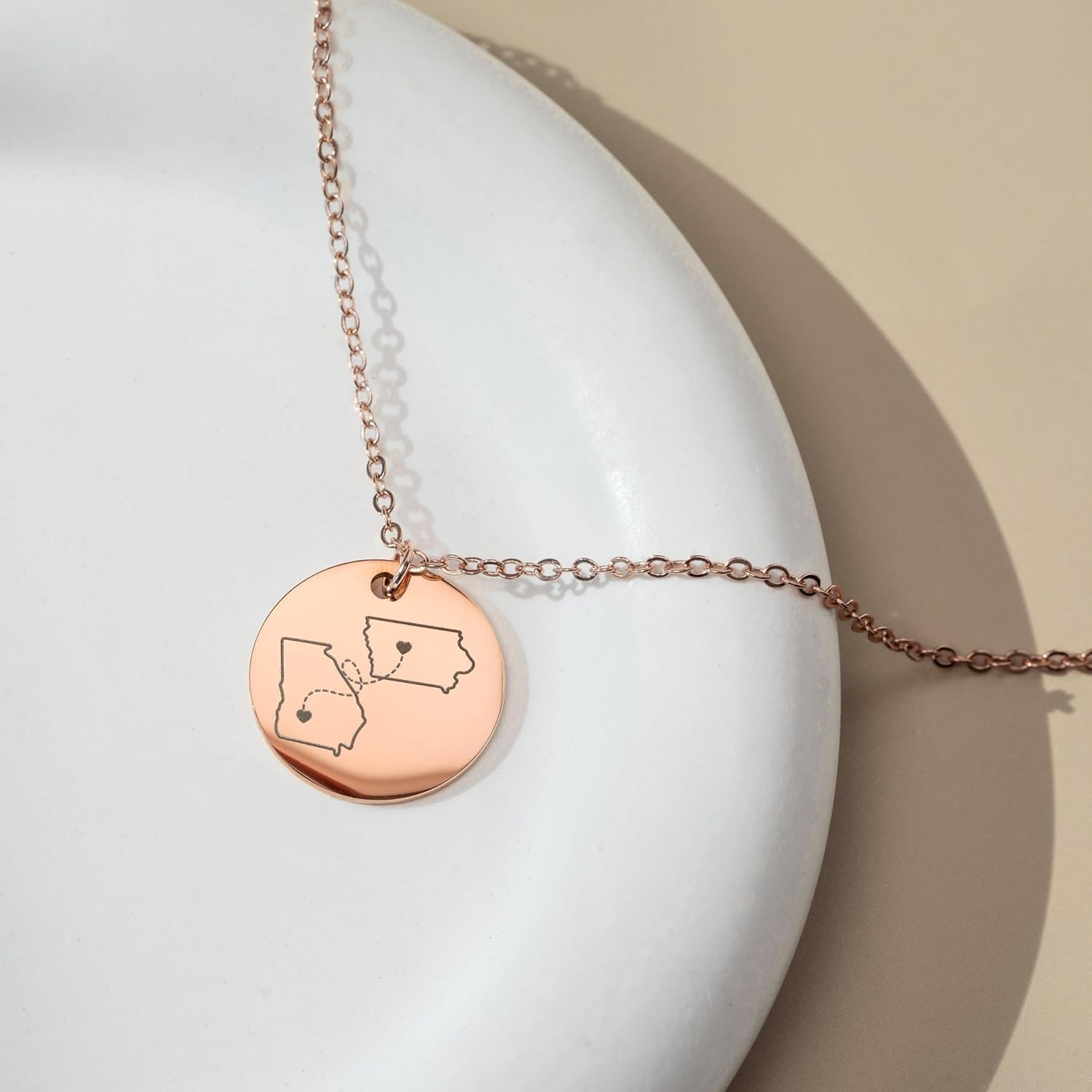 Best Friend Gift Friendship Necklace for Her Long Distance State Necklace Personalized Jewelry Sister in Law