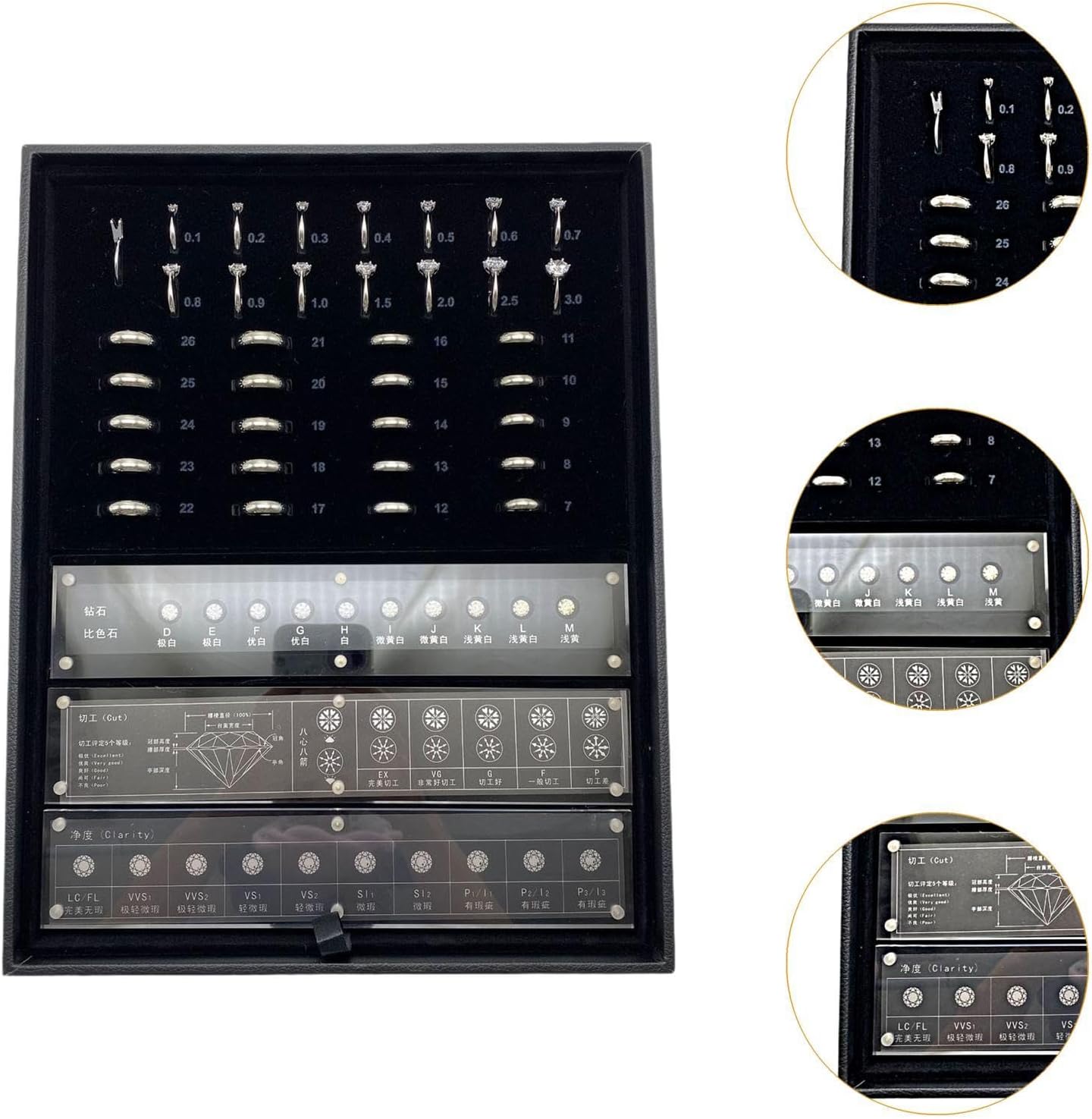 Diamond Tester Box Jewelry Testing Kit Case Diamond Testing Device Diamond Test Kit for Identification Evaluation Comparison