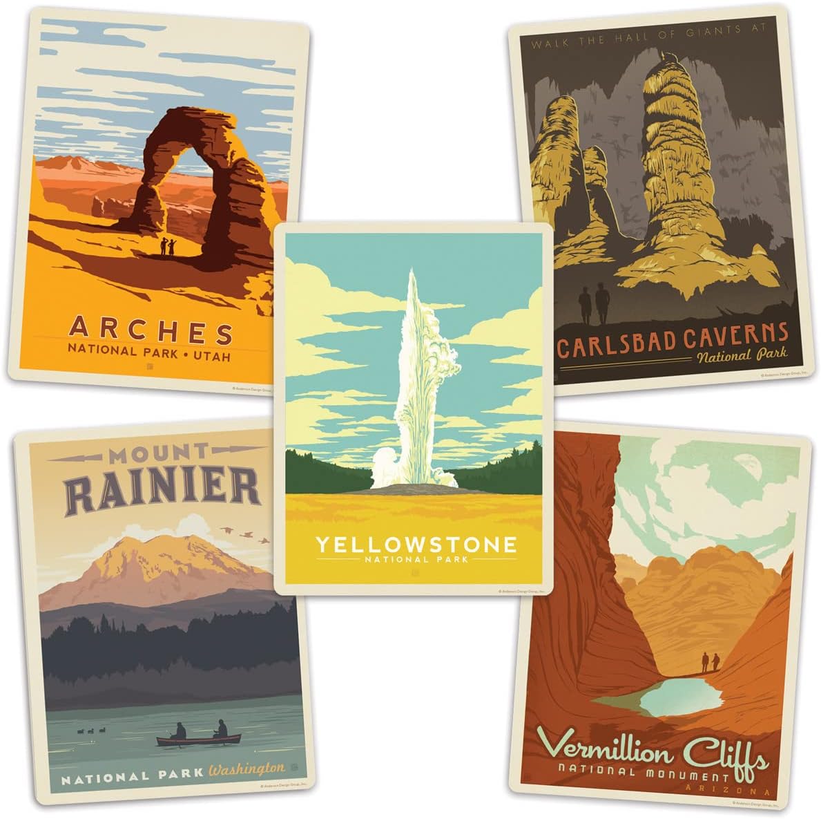 Amazon.com: Retro Planet.com - Great National Parks Vinyl Sticker Set ...