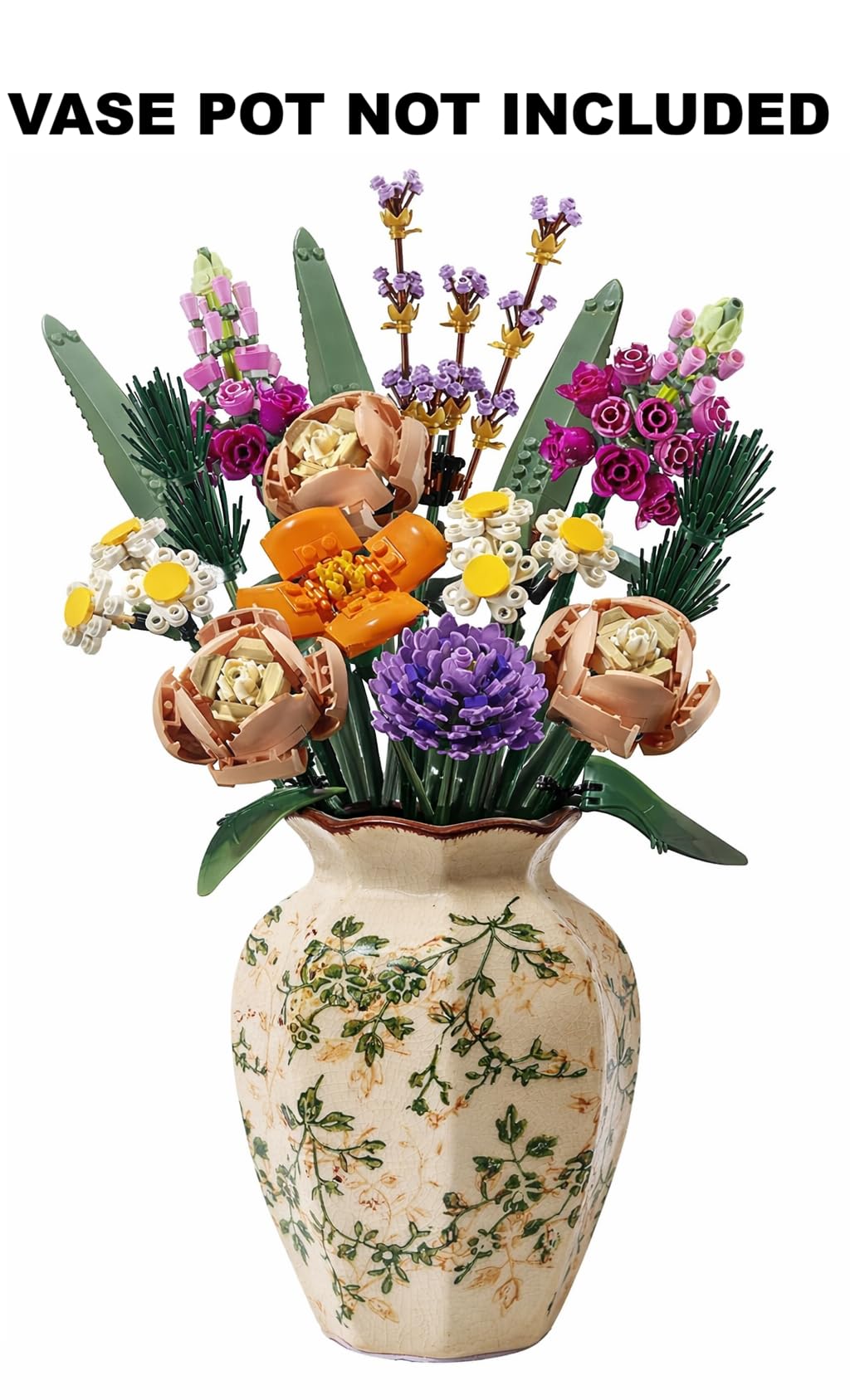 Prplet Flower Bouquet Building Blocks Set | Botanical Artificial Flower Decor Toy (756 Pieces) | DIY Creative Brick Bouquet for Home & Office Decoration