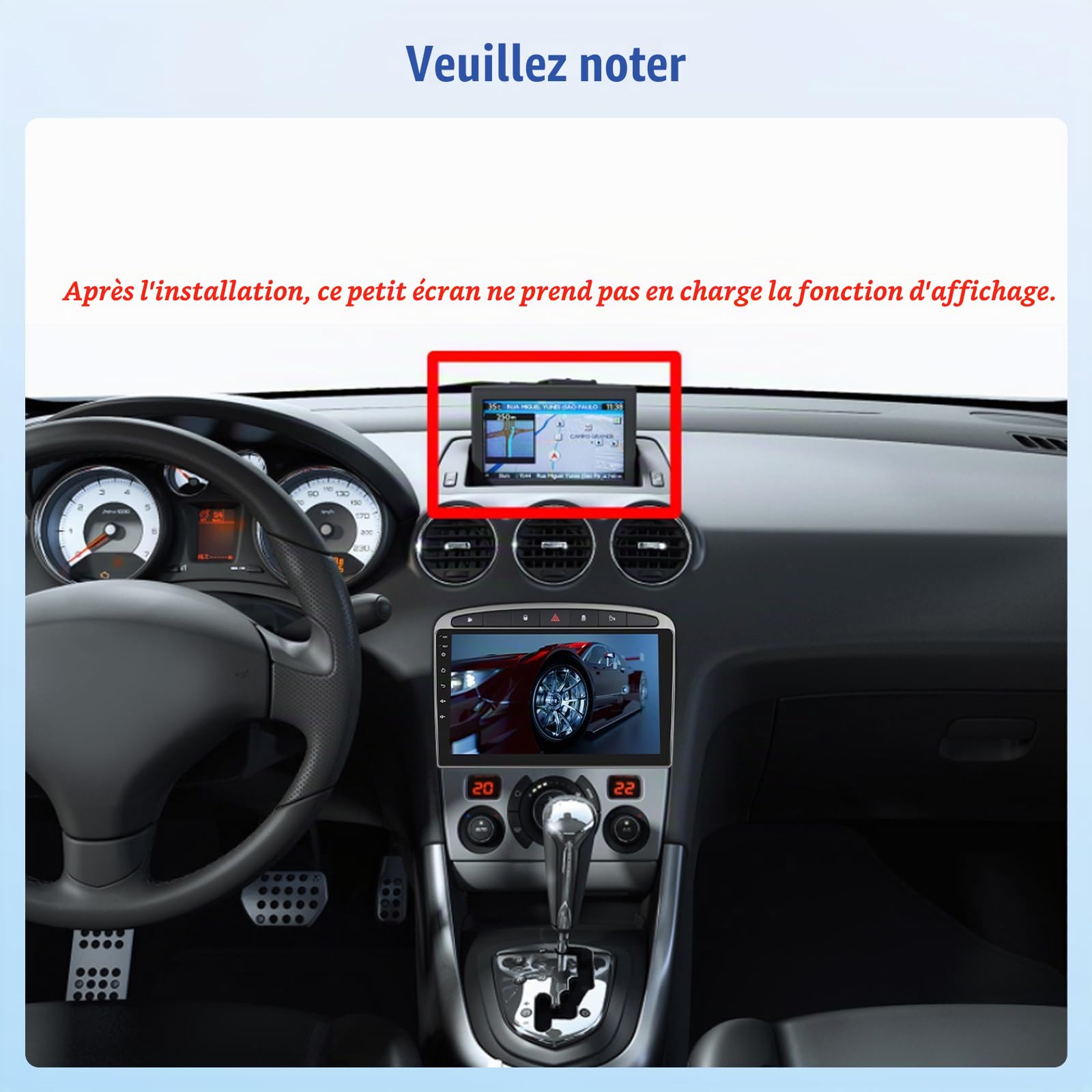 4+64G Inefala Android 15 Autoradio pour Peugeot 308 408 2007-2015 avec 9''Incell Écran Tactile,Carplay Voiture Android Auto sans Fil,Autoradio Bluetooth avec Caméra de Recul GPS WiFi RDS/FM EQ SWC MIC