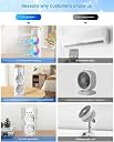 Bistfy (5-Year Warranty) 2025 Double Ended Cold Air Spray Fan USB Rechargeable Oscillating Table Fan with Remote, Touch Control, Ice Fill for Home, Office & Outdoor Use- White gallery image